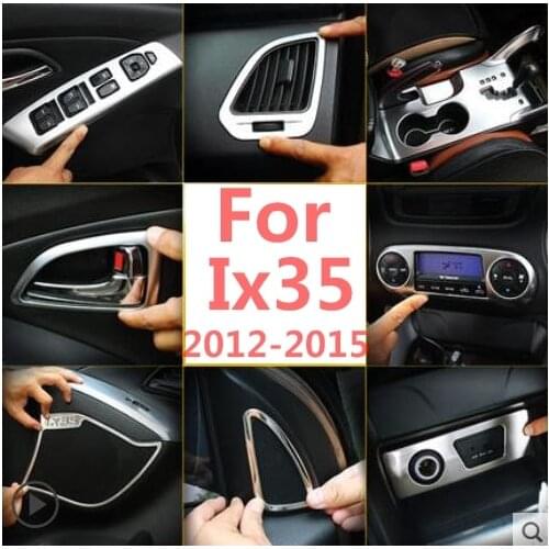 Glass lift switch panel, middle control decorative patch door handle decorative frame For Hyundai ix35 2012-2015 car interior