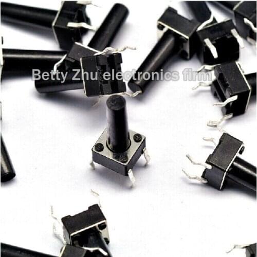 200PCS/LOT 6 * 6 * 14MM 4 feet vertical tact switch micro / button switch