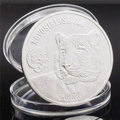 Spot Animal Coin Liger Commemorative Coin Silver Coin Medal Lion Coin Tiger Coin Collection