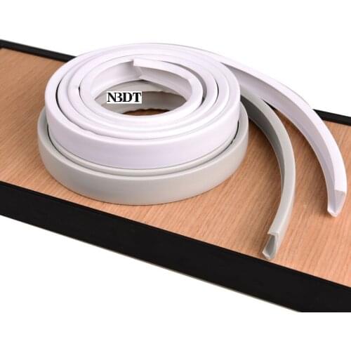 20Meters/Lot Grey White Soft Plastic Glue Free U Shaped Edge Banding Clip Cover For Woodworking Panel Cutout Edge Cover