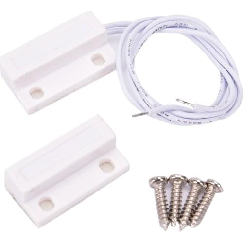 1PC white Recessed Magnetic Window/Door Contacts Security Alarm Switch Reed W/Adhesive Normally Closed NC