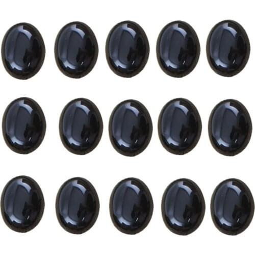 10pcs Oval Black Agate Decoration Flatback Cabochon Scrapbooking Charms For Jewelry Making Findings Accessories Diy