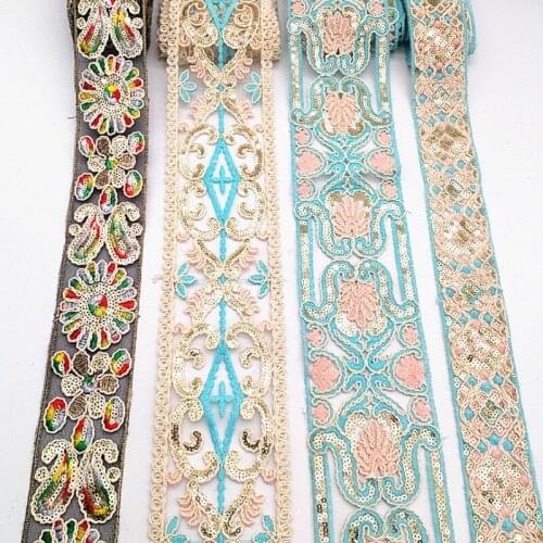 10 Yards National Style Embroidery Bar Code Lace Ribbon Embroidery