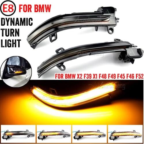 2 Pieces For BMW X2 X1 F48 F49 1/2 Series F45 F46 F52 Sedan 2016-2018 Dynamic LED Turn Signal Blinker Mirror Flasher Light
