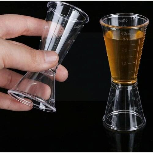 20/40ml Transparent Resin Bar Wine Cocktail Shaker Accessories Drink Measurer Bar Shot Mixer Short Double Wine Cup Jigger H5Z3