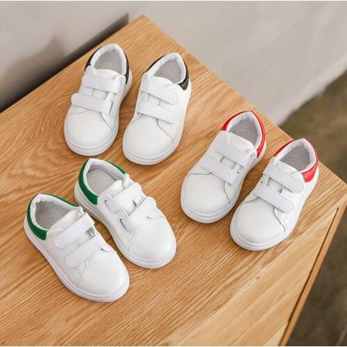 2021 Spring Fashionable Childrens Shoes Childrens Sneakers Girls Velcro White Shoes Casual Children Board Shoes Kids Shoes