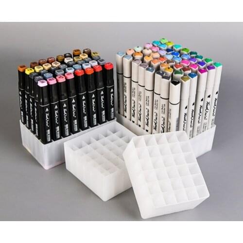 30/36/40/48 Slots Marker Pen Storage Holder Brush Pencil Rack Table Stand Organizer Multifunction Tool