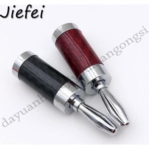 4-100pcs New HIFI Rhodium Plated Carbon Fiber Speaker Cable 4mm Banana Male Terminal Jack Plug Audio Connector
