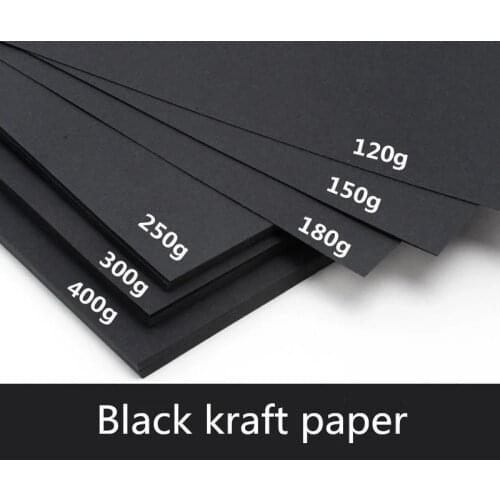 50pcs/lot A3 A4 A5 Black Kraft Paper DIY Card Making 120g 150g 180g 250g 300g 400g Craft Paper Thick Paperboard Cardboard