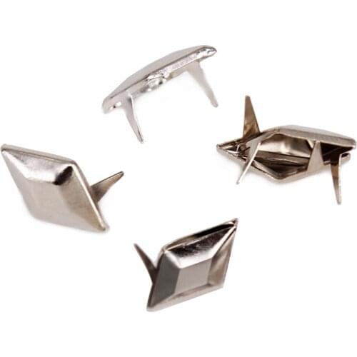 500piece Silver 2 Studs Prong Cone Spike Spot Tack Nailhead Crafting Garment Sewing On T-shirts,Leather,Clothing K451