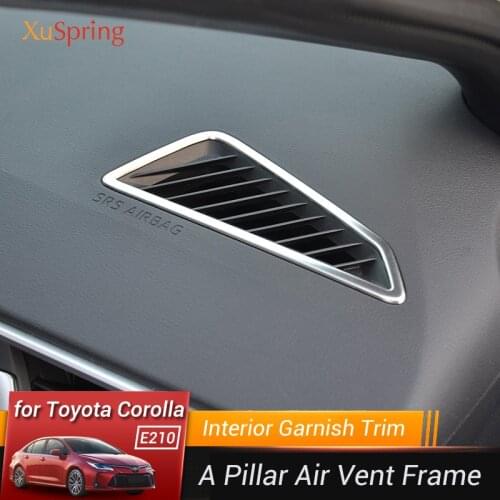Car A Pillar Air Outlet Bezel Trim Ring Frame Stickers Inner Garnish Styling For Toyota Corolla 2019 2020 2021 E210 12TH