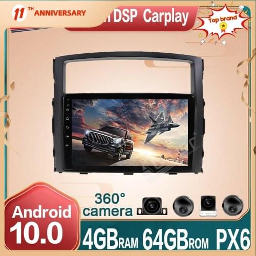 Android 10 Car radio Player GPS Navigation 360 Panoramic Cameras Car Auto Stereo for Mitsubishi Pajero 4 V80 V90 V93 Multimedia