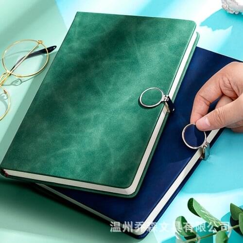 192 pages / 96 sheets A5 simple creative round buckle notebook business office notepad can be customized LOGO leather thickened
