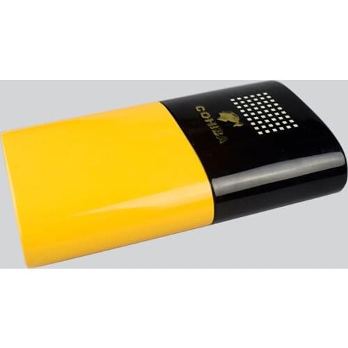 COHIBA Solid Wood Travel Cigar Case Humidor 3 Tube Gift Box