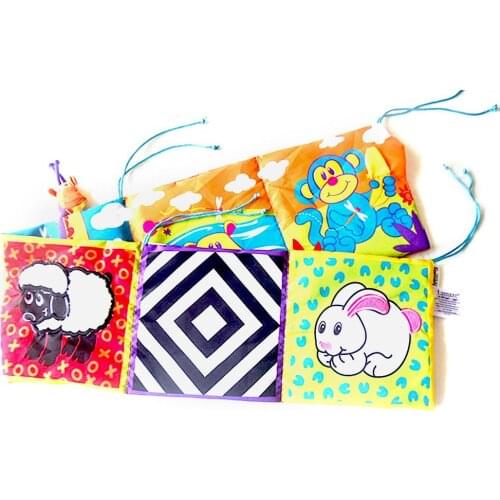 Baby Early Education Rabbit Pattern Cloth Book Infant Animal World Pattern Bed Bumper Babies Crib Bumpers Bed Cover