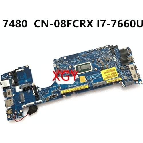 FOR DELL latitude 7480 motherboard CAZ20 LA-E131P 8FCRX 08FCRX I7-7660U 100% Test ok
