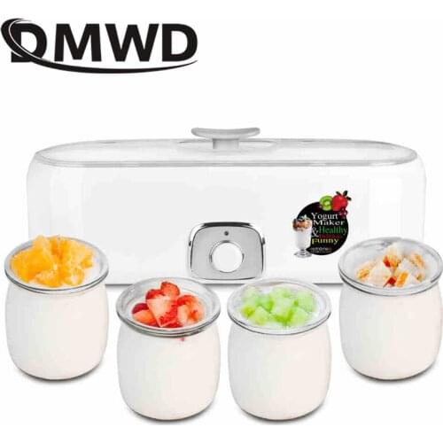 DMWD Portable Electric Yogurt Maker Automatic Multifunction No Liner Mini Natto Rice Wine Yogurt Machine Leben Cup Machine