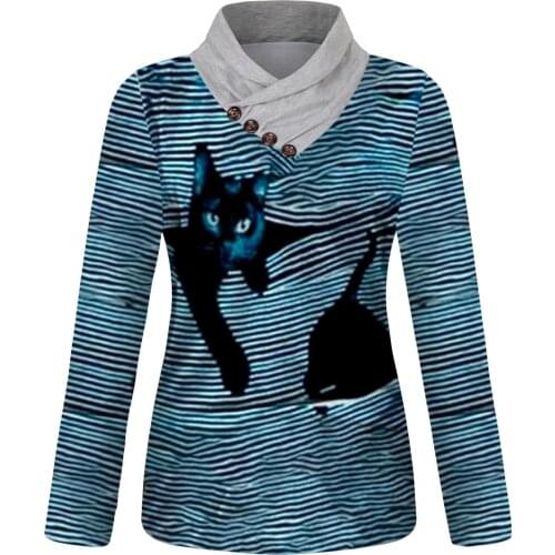 Harajuku t Shirt Female Spring 2021 Animal Retro Cross V neck t Shirt Long Sleeve Top Ladies Casual t Shirt Women Clothing