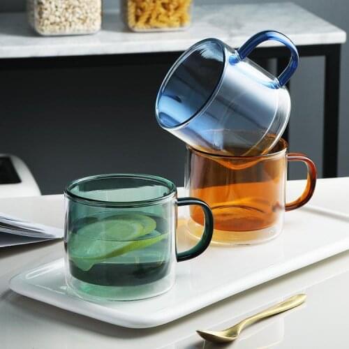 Gao Peng Silicon Glass Double-layer Glass Stained Water Tea Cup Heat Insulation Milk Cups Coffee Mugs