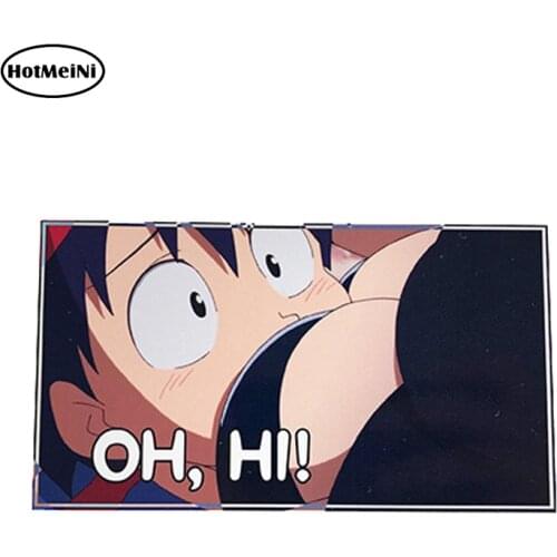 HotMeiNi 13cm x 7.2cm Oh, Hi! Anime Boobs Printed Slap Sticker Cartoon Anime Car Styling Car Window Bumper Decal Car Stickers