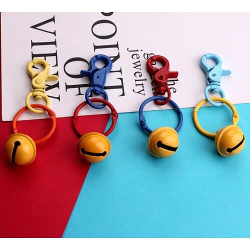 Creative Metal Paint Bell Keychain Cute Male And Female Couple Small Gift Pendant Key Ring pPendant Student Bag Decoration