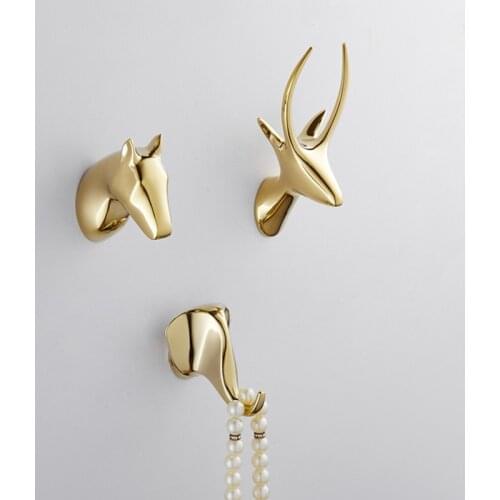 LIUYUE Robe Hooks Black/Gold Animal Towel Hook Coat Hanger Hooks Bag Hooks Door Hooks Decor Show Wall Keys Holder Hardware