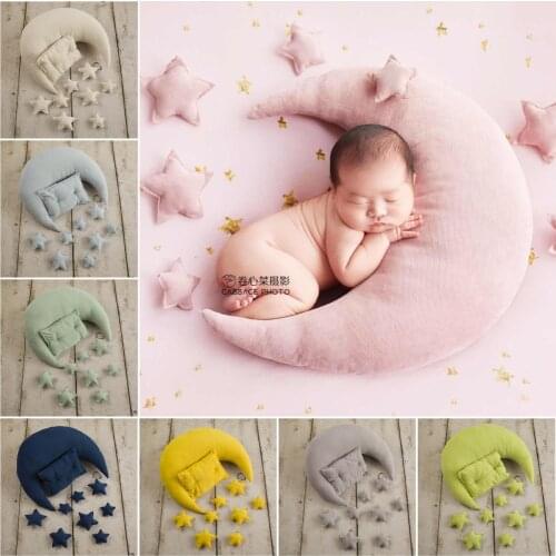 Moon + Pillow + Star / Set For Baby Boy Girl Newborn Photography Props Accessories The Photo Shoot New Born Accessory Shooting