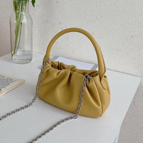 Fashion High Quality PU Leather Womens Bags Chain Handbag Shoulder Bag Crossbody Messenger Cloud Bags