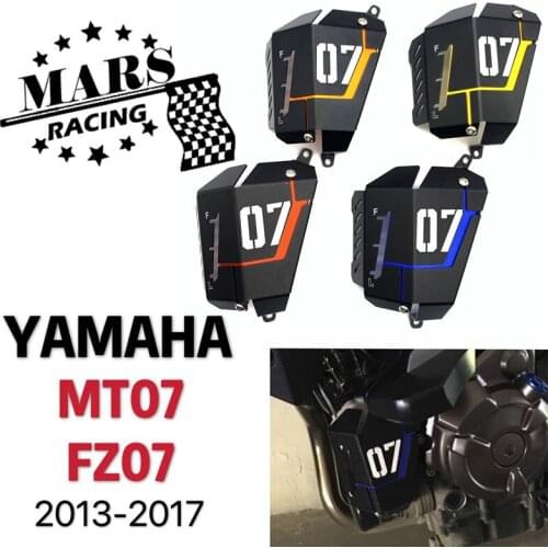 Motorcycle CNC Radiator Side Water Coolant Resevoir Protector Guard Cover Fit For YAMAHA MT07 MT-07 '13-'17 FZ07 FZ-07 2013-2017
