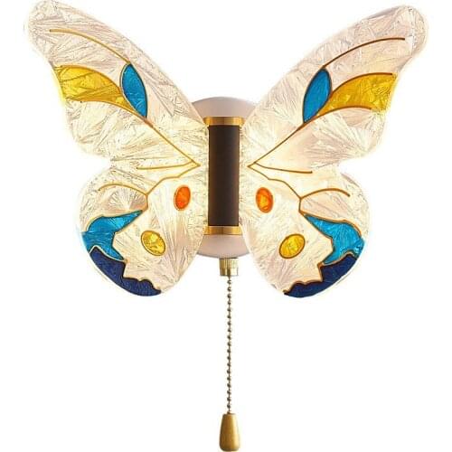 Nordic Bedroom Bedside Wall Lamps Creative Childrens Room led Butterfly Wall Light Modern Minimalist Living Room Light Fixtures
