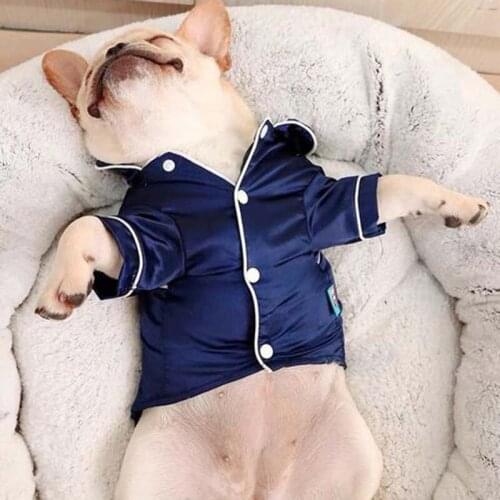 Pet clothes Teddy bear Xiong Bomei French bulldog fat dog pajamas puppy dog cat local tyrant luxury silk pajamas