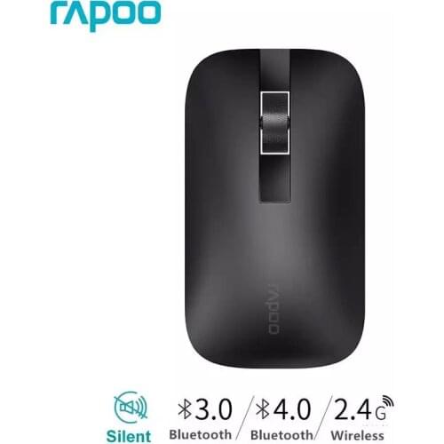 Rapoo M550G Multi-mode Silent Wireless Mouse with 1300DPI Bluetooth 3.0/4.0 RF 2.4GHz for 3 Devices Connection Office Home Mice