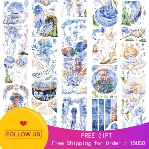 Loop Size Asahi Journal Pet Tape Jellyfish Rabbit Travel Notes Release Washi