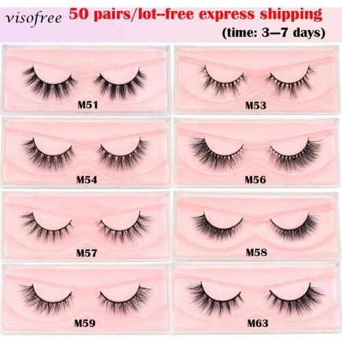 50 Pairs Free DHL Visofree Lashes 3D Mink Hair False Eyelashes Natural Thick Long Eye Lashes Wispy Makeup Beauty Extension Tools