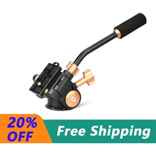 SOONPH Q08S Aluminum 3-Way Fluid Head Rocker Arm Video Tripod Ball Head for Canon Nikon Sony Fujifilm DSLR Camera Tripod Monopod