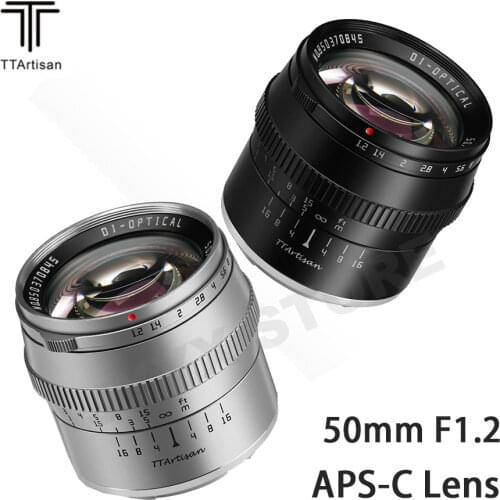 TTartisan 50mm F1.2 Camera Lens Large Aputure APS-C Portrait Lens for SONY E FUJI X Canon EOS M M4/3 mount cameras