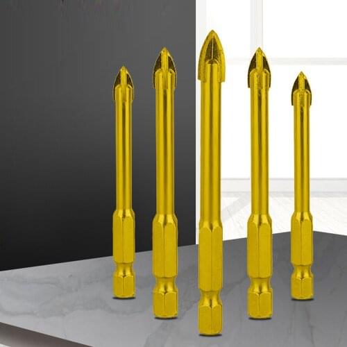 High quality cross Hex Tile Bits Glass Ceramic Concrete Hole Opener Alloy Triangle Drill sets