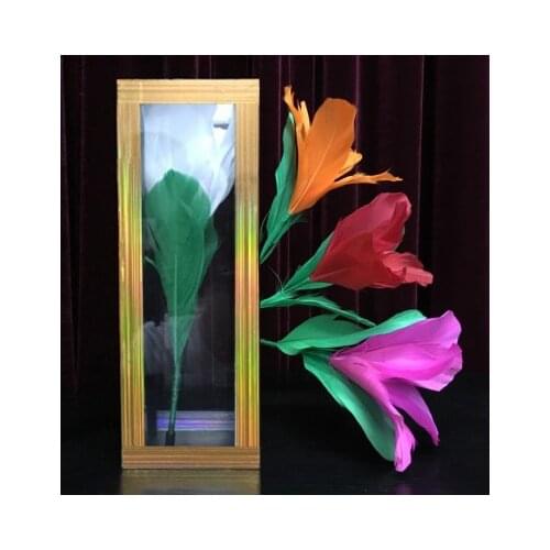 Funny Flower From Crystal Tube Magic Tricks For Magician Stage Flower Appearing Clarity Tube Illusion Mentalism