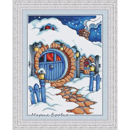 Snowing night Cross Stitch Kit Packages Counted Cross-Stitching Kits New Pattern NOT PRINTED Cross stich Painting Set