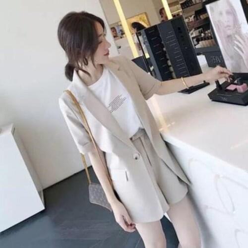 Womens summer shorts suit sets clothing 2021 trousers and blazers tops two piece set women outfit set woman 2 pieces plus size