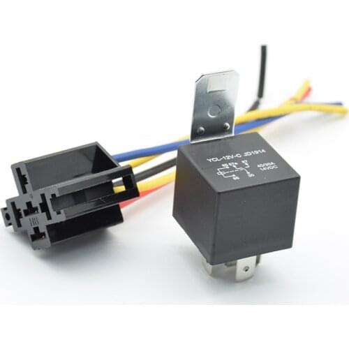 1set Waterproof Automotive Relay 12v 5pin 40a Car Relay 12v 4pin With Black Red Copper Terminal Auto Relay With Relay Socket