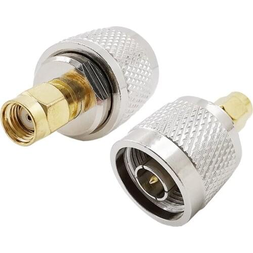 1PCS RF Coaxial Adapter N Type Male Plug to RP-SMA Male Plug Straight RF Cable Connector Converter for Antennas Coaxial Cables