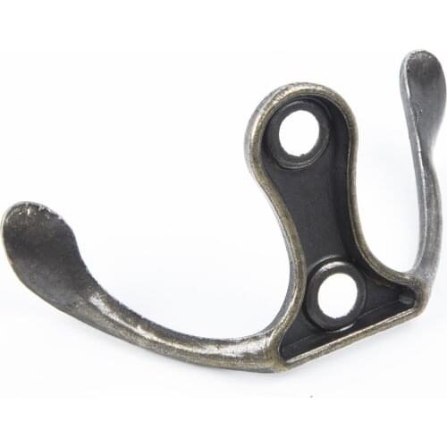 10PCS Antique Metal Coat Towel Robe Door Wall Closet Double Hook Hanger Hanging