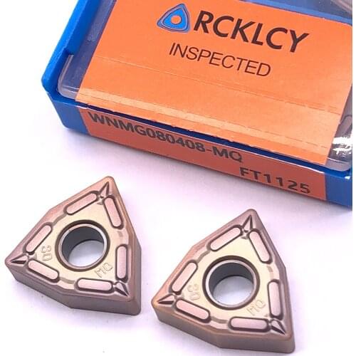 10pcs RCKLCY WNMG080408 MQ FT1125 High Quality Carbide Insert Fast Feed Blades cnc Lathe Mill Cutter Tool For Stainless steel