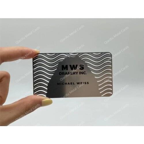 Engraved Cutout Stainless Steel Metal Business Card Printing Color
