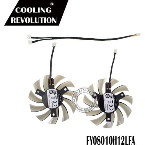 2PCS 75mm FY08010M12LAA Triple Fan Replacement 40mm 12V 0.3A 2Pin+3Pin