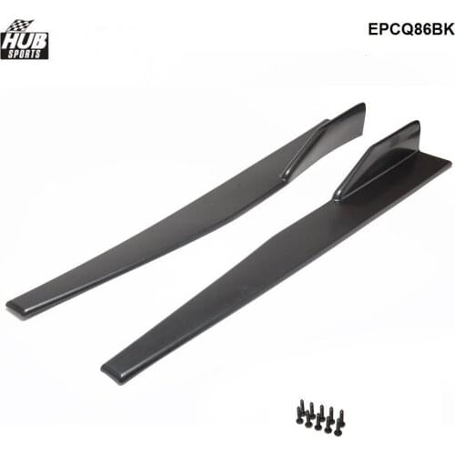 2PCS/SET Black Car Side Skirt Spoiler Splitters Winglet Wings Canard Diffuser EPCQ86BK