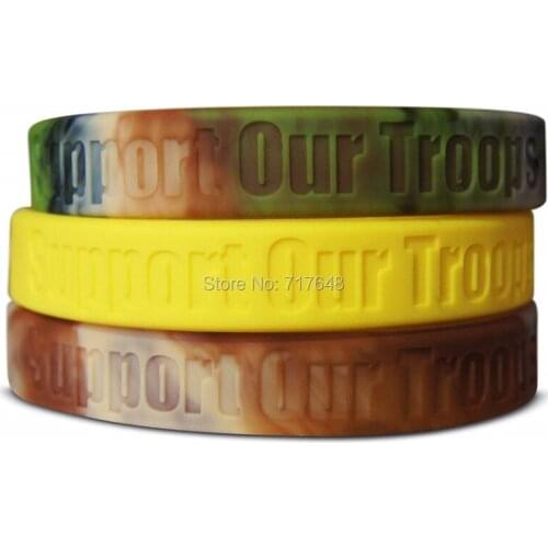 300pcs Support Our Troops Mixed wristband silicone bracelets free shipping by epacket A
