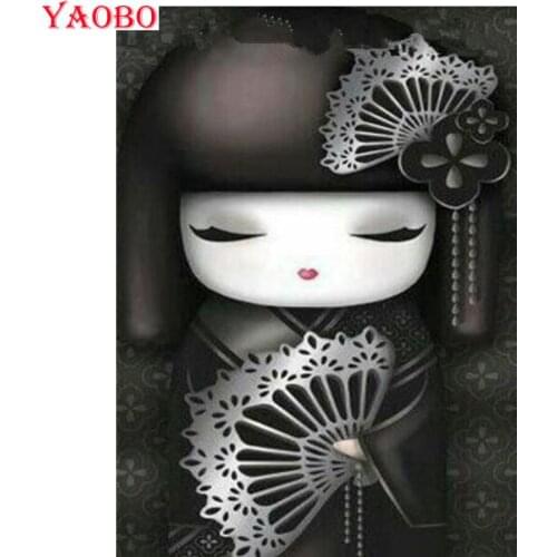 5d diy diamond Kimono Girl Japanese cartoon mosaic full square round drill embroidery with diamonds painting rhinestone pictures