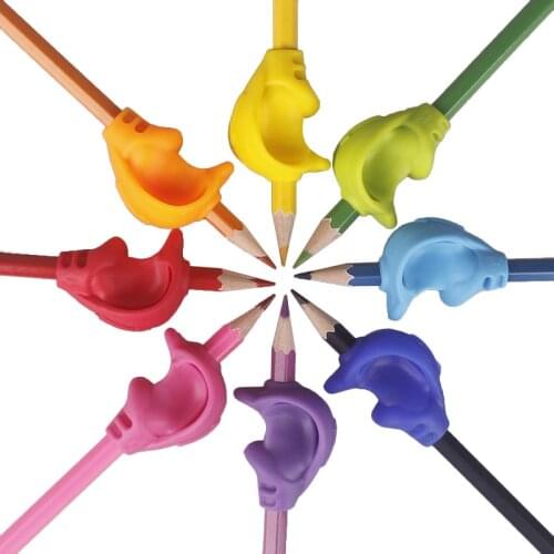 7PCS/set Children Writing Pencil Pen Holder Kids Learning Practise Silicone Pen Aid Grip Posture Correction Device for Students